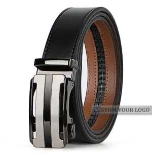 JASGOOD 1 Pack Black Automatic Ratchet Split Genuine Leather Men Dress Belt