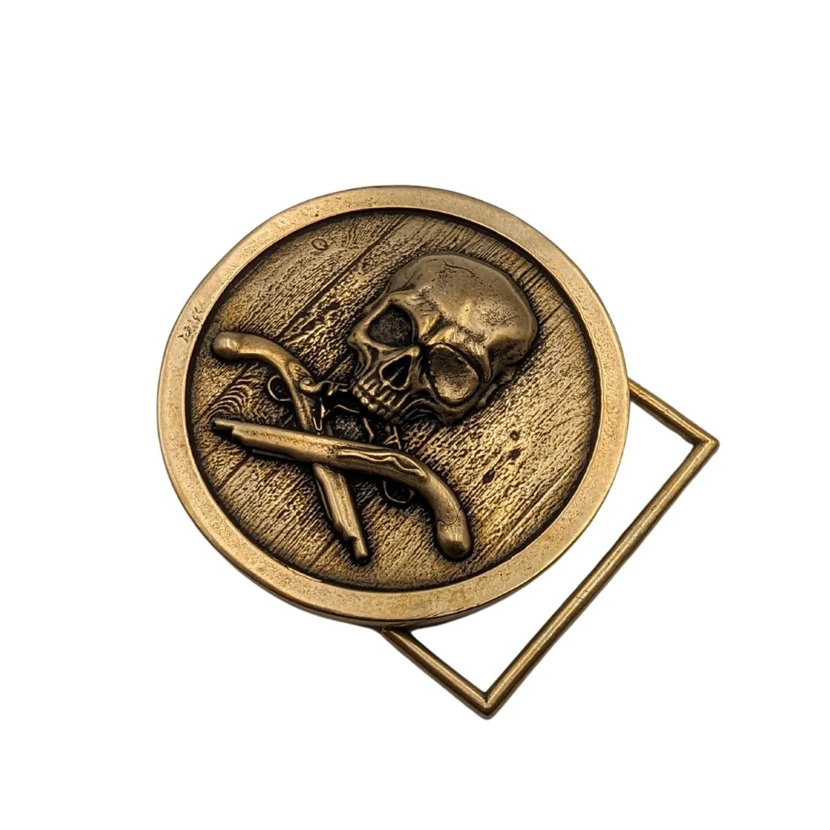 Jolly Roger bronze belt buckle