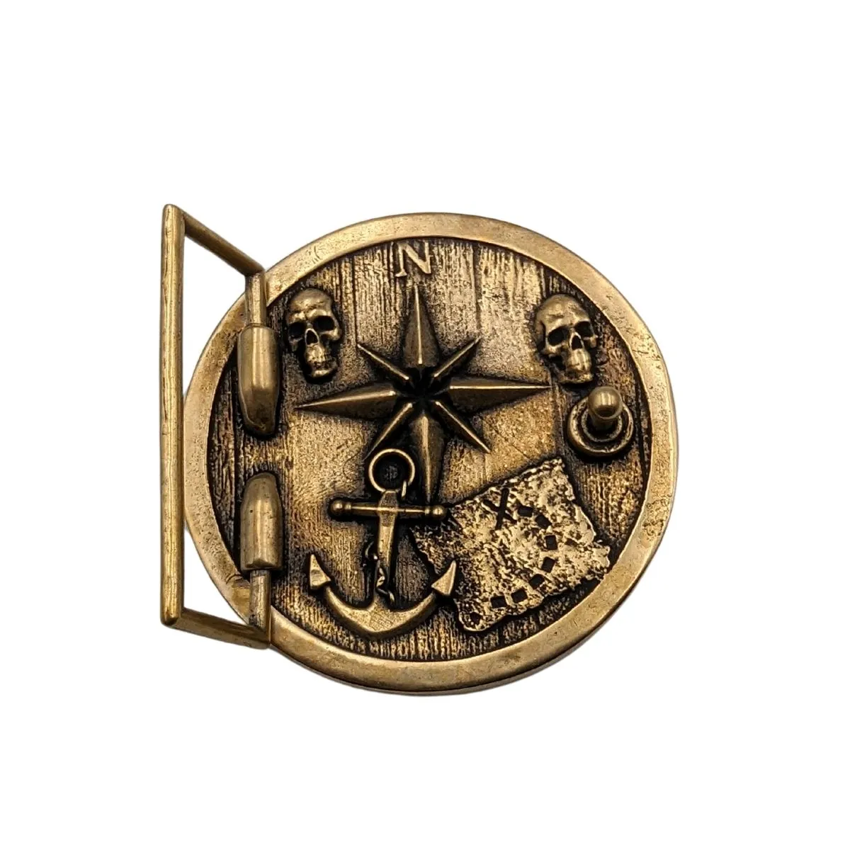 Jolly Roger bronze belt buckle