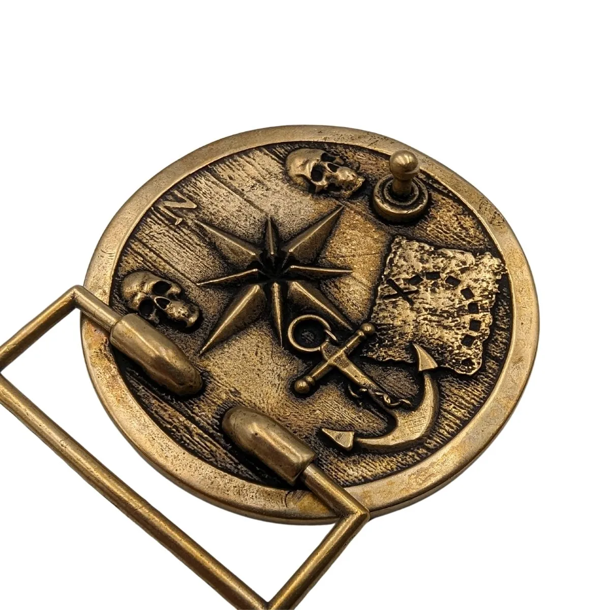Jolly Roger bronze belt buckle