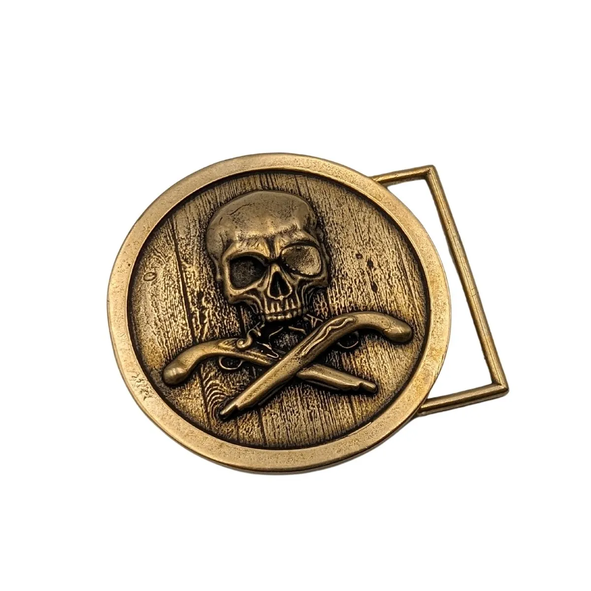 Jolly Roger bronze belt buckle