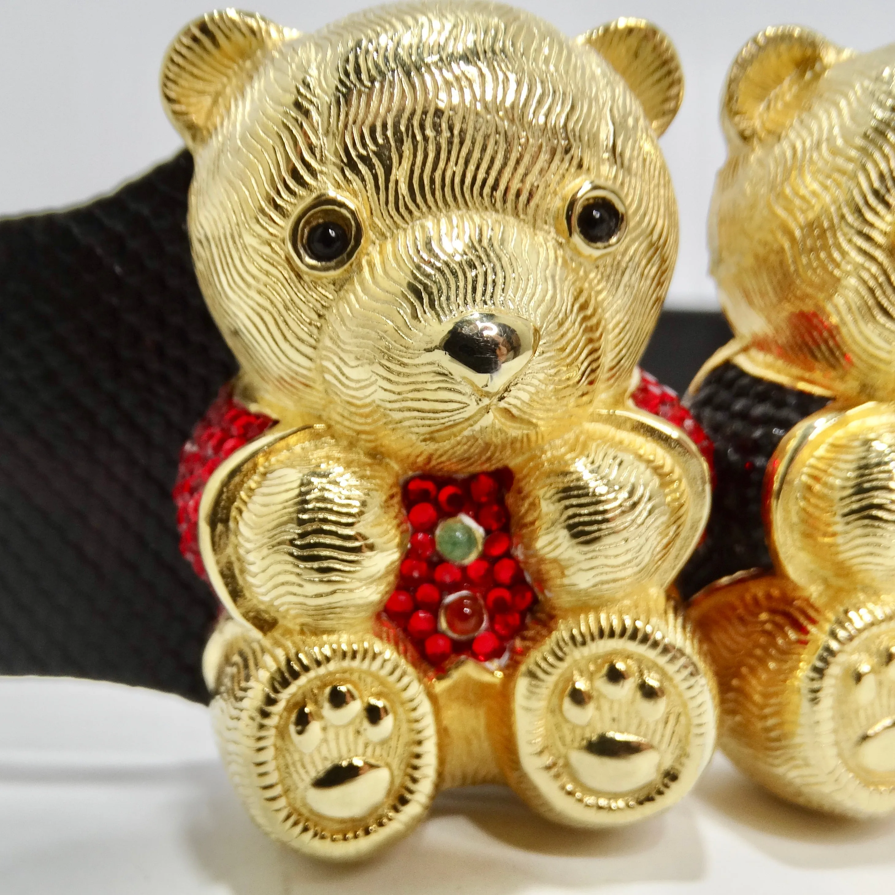 Judith Leiber 1980s Swarovski Teddy Bear Belt