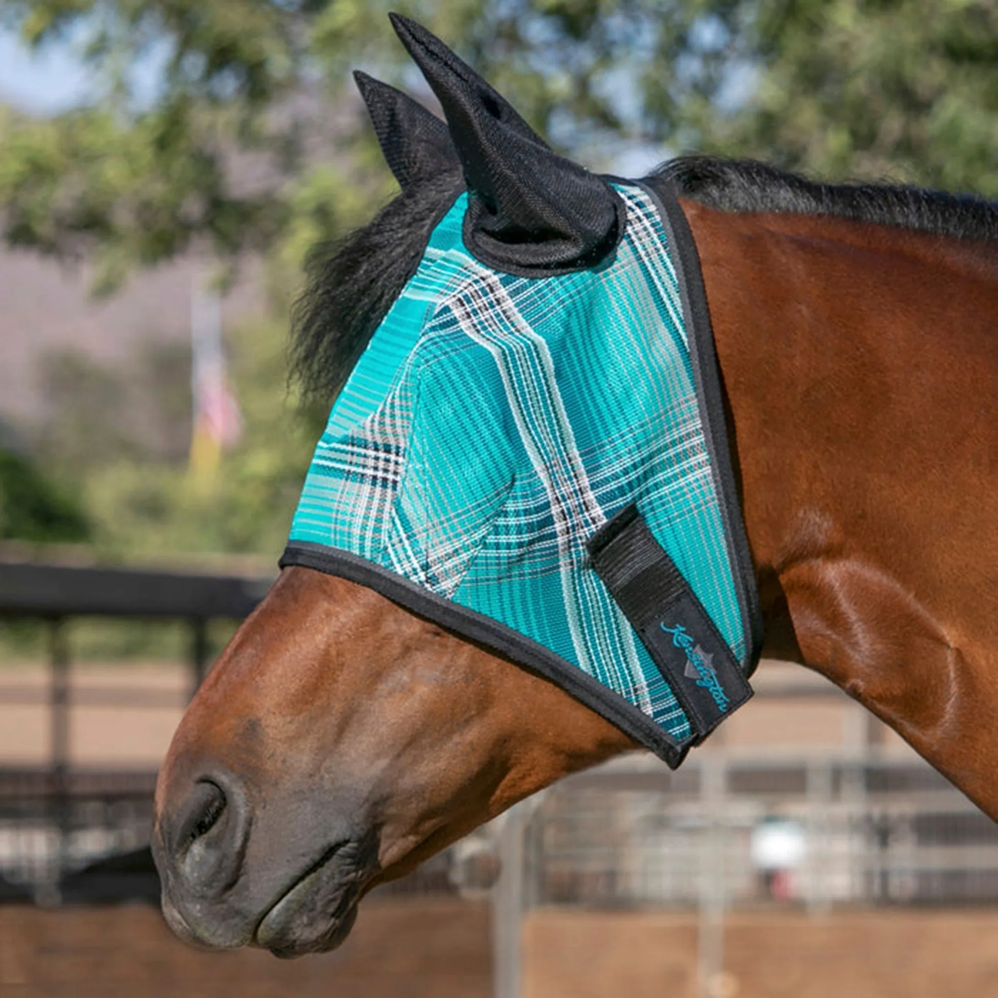 Kensington Signature Fly Mask with Ears-Atlantis