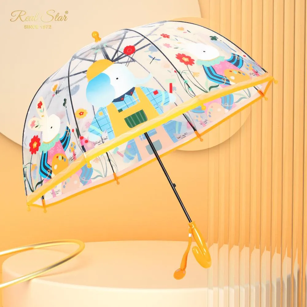 Kids Clear Dome Umbrella with Fun Animal Prints
