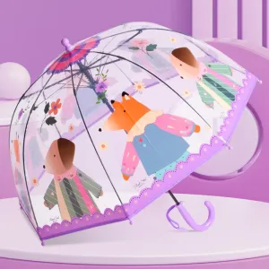 Kids Clear Dome Umbrella with Fun Animal Prints