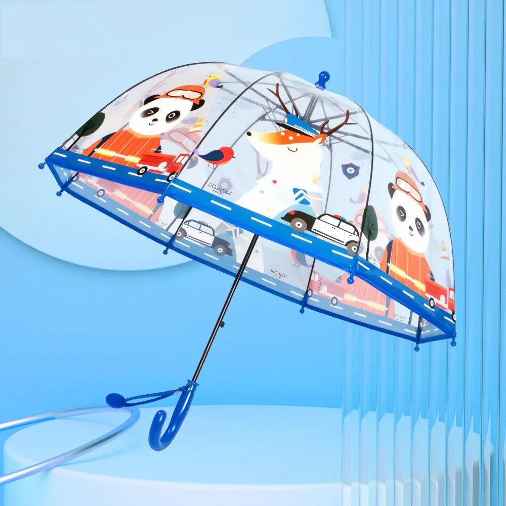Kids Clear Dome Umbrella with Fun Animal Prints
