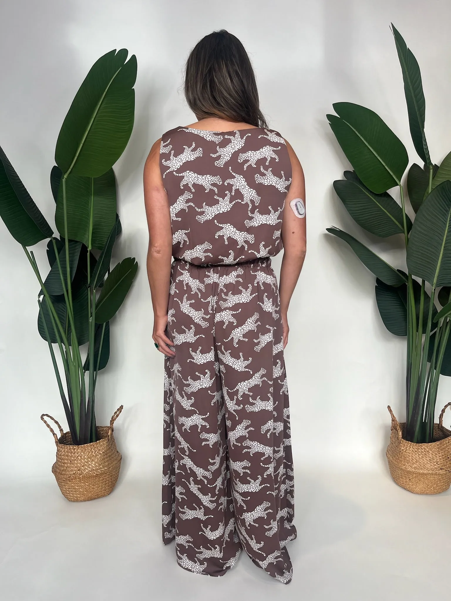 KLD Animal Print Bubble Hem Crop Top