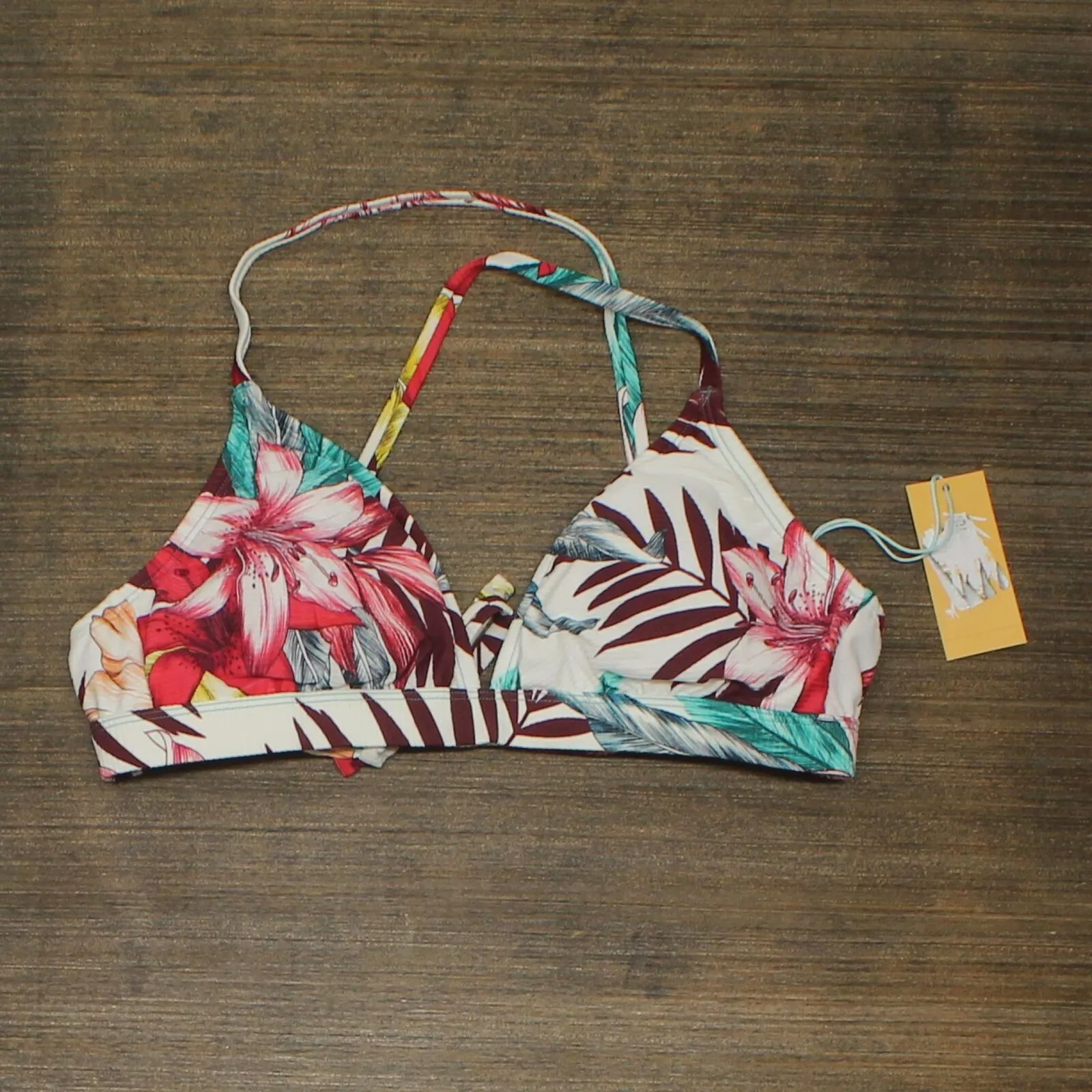 Kona Sol Women's Ribbed Triangle Bikini Top AFU02T