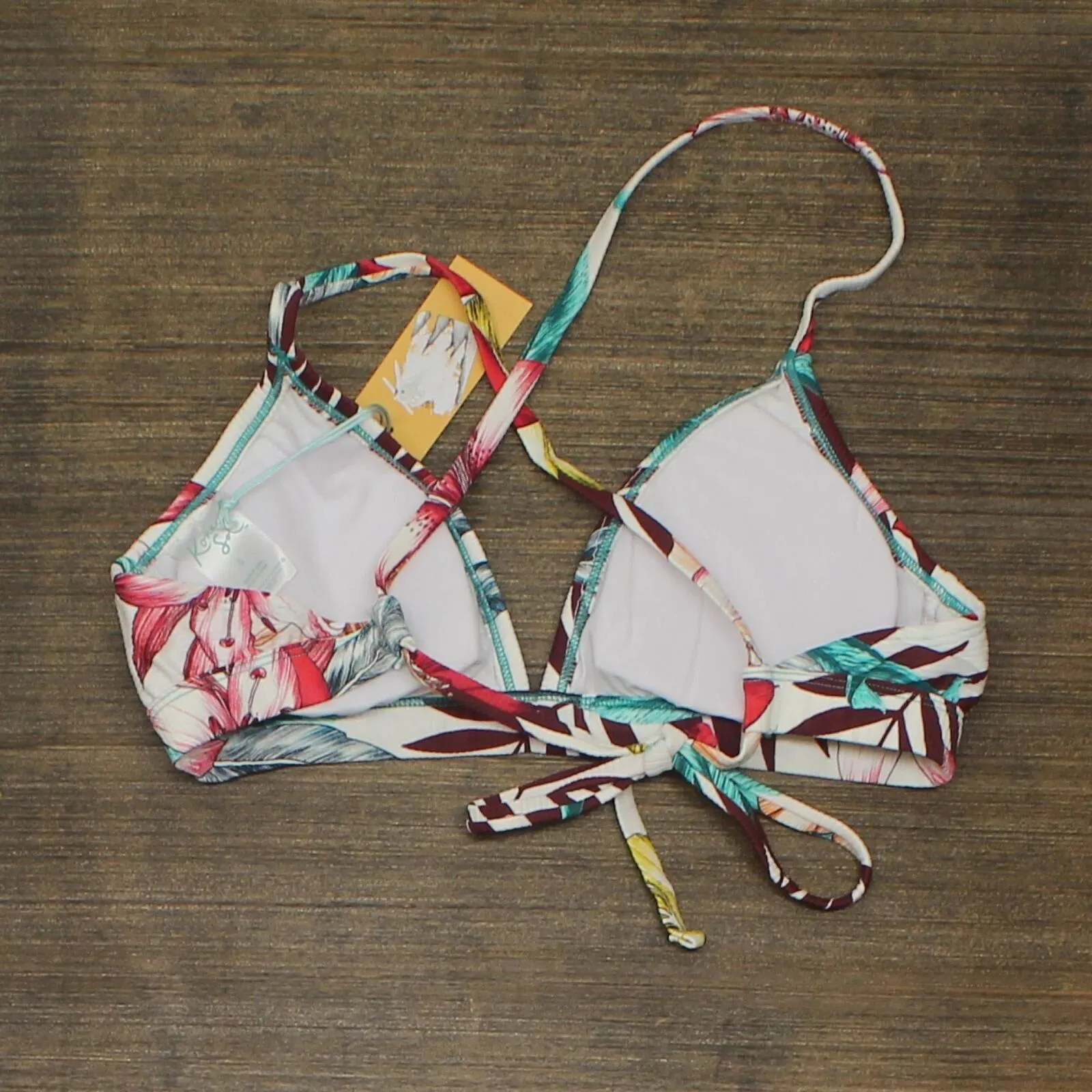 Kona Sol Women's Ribbed Triangle Bikini Top AFU02T