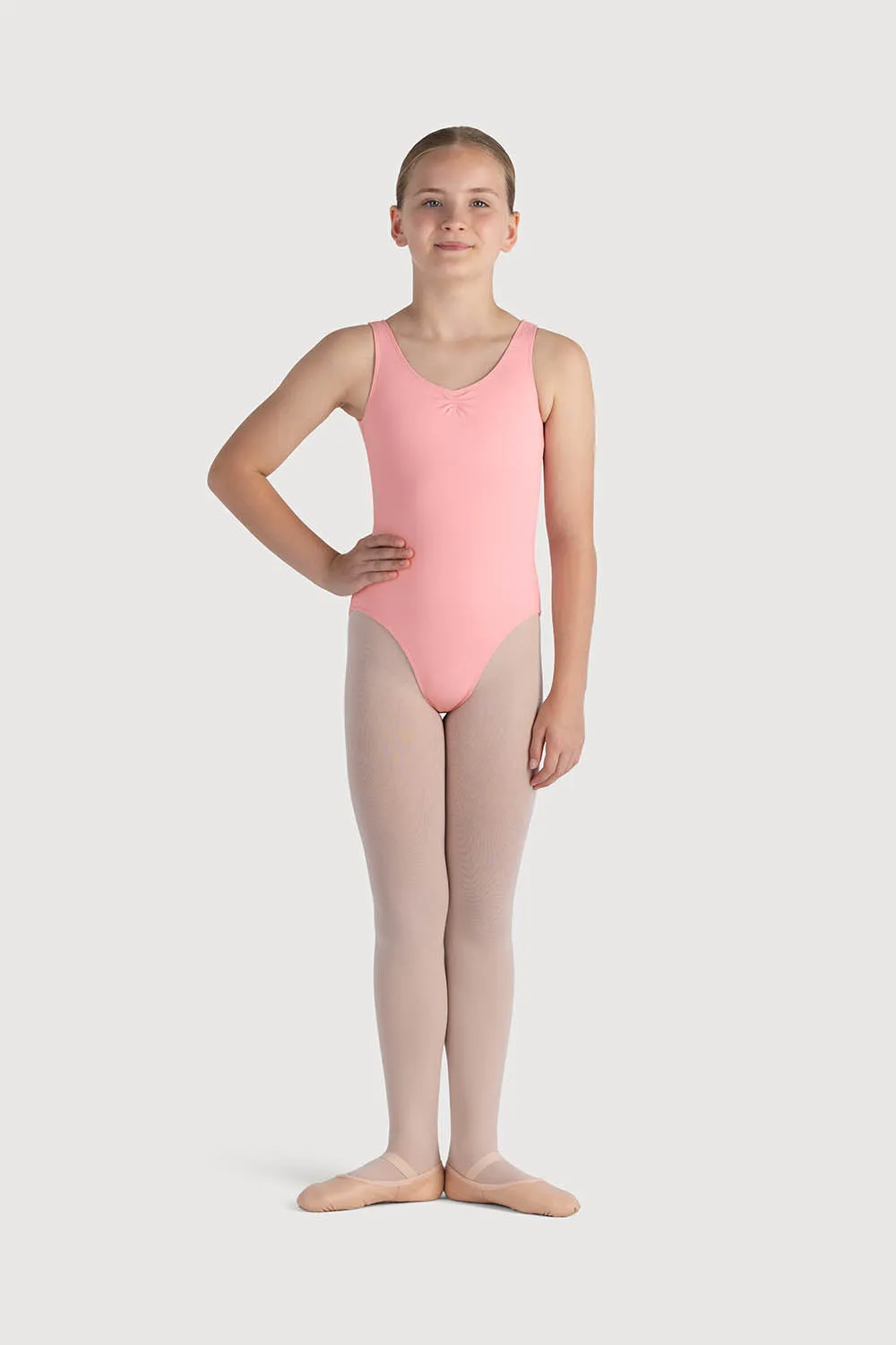 L0828G - Bloch Overture Odetta Sleeveless Pleat Girls Leotard