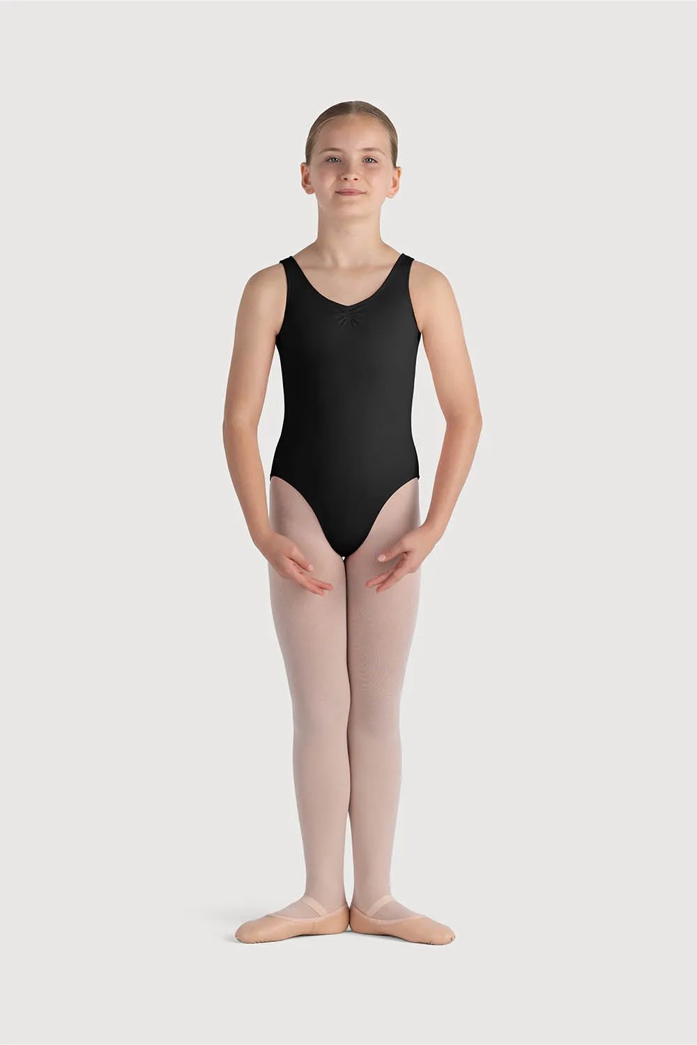 L0828G - Bloch Overture Odetta Sleeveless Pleat Girls Leotard