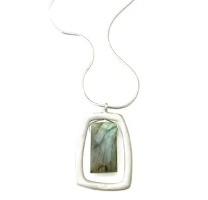 Labradorite Rectangle Necklace