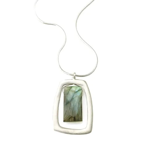 Labradorite Rectangle Necklace