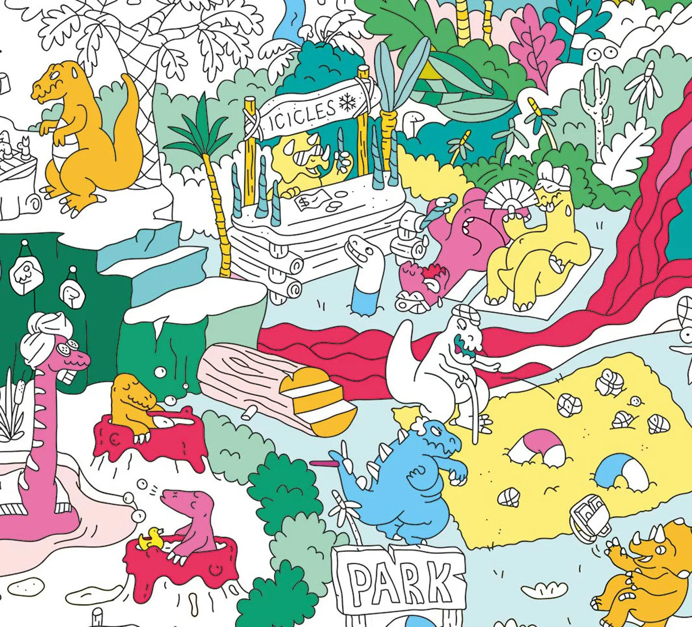 Large Coloring Poster - Dino