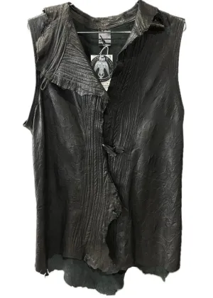 Leather Vest With Raw Edges