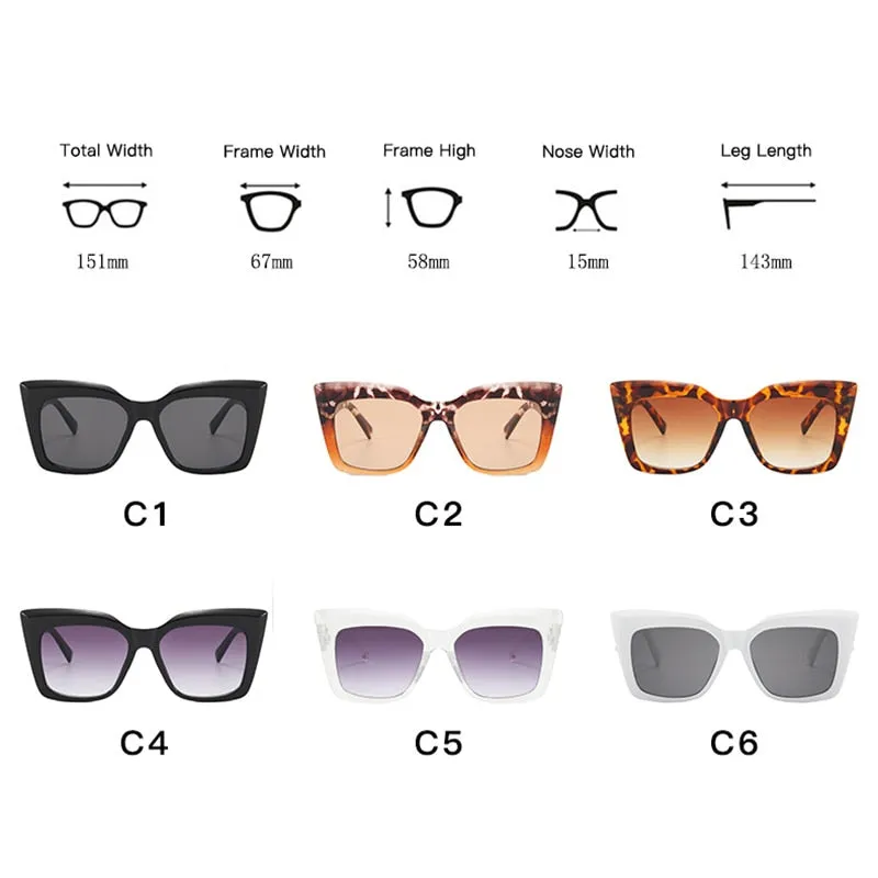 LeonLion Leopard Cateye Sunglasses Women Retro Eyewear Shades for Women Wholesale Luxury Square Oversized Glasses Gafas De Sol