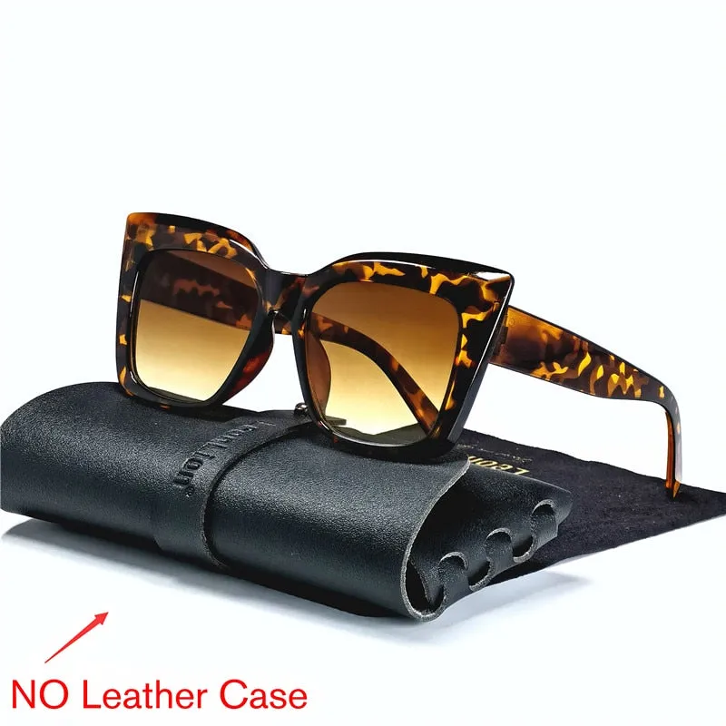 LeonLion Leopard Cateye Sunglasses Women Retro Eyewear Shades for Women Wholesale Luxury Square Oversized Glasses Gafas De Sol