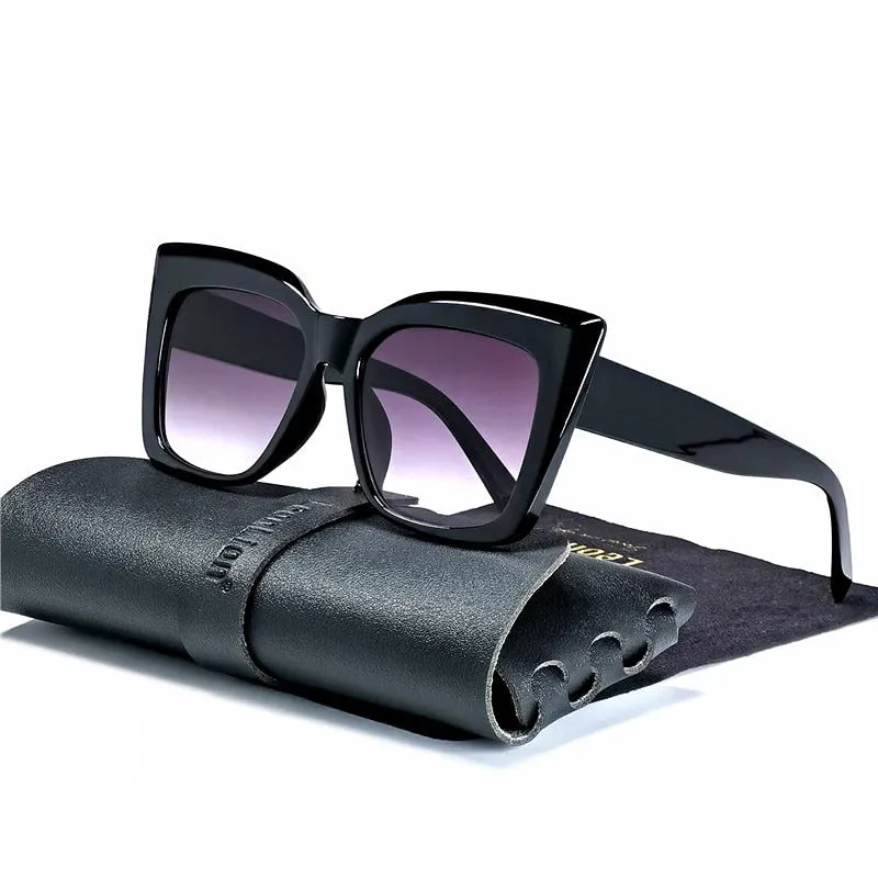 LeonLion Leopard Cateye Sunglasses Women Retro Eyewear Shades for Women Wholesale Luxury Square Oversized Glasses Gafas De Sol