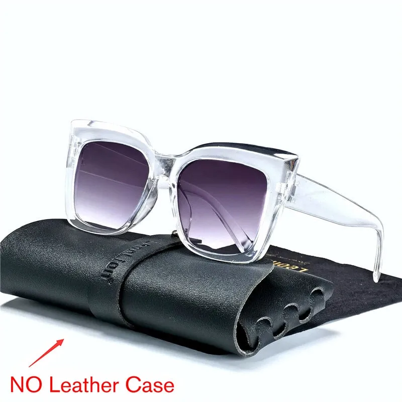 LeonLion Leopard Cateye Sunglasses Women Retro Eyewear Shades for Women Wholesale Luxury Square Oversized Glasses Gafas De Sol