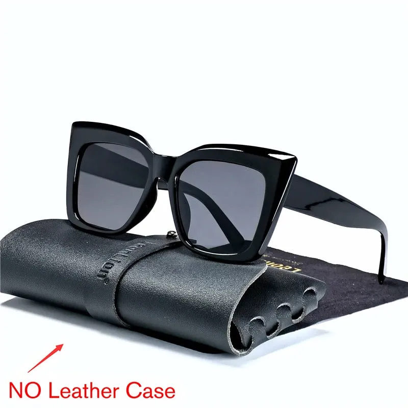 LeonLion Leopard Cateye Sunglasses Women Retro Eyewear Shades for Women Wholesale Luxury Square Oversized Glasses Gafas De Sol