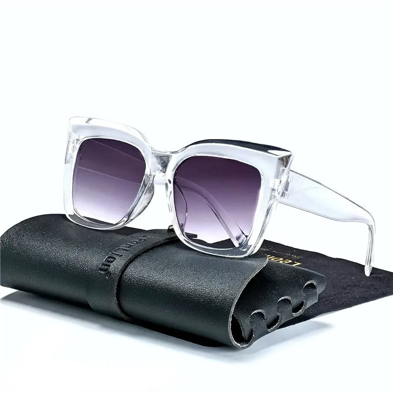 LeonLion Leopard Cateye Sunglasses Women Retro Eyewear Shades for Women Wholesale Luxury Square Oversized Glasses Gafas De Sol