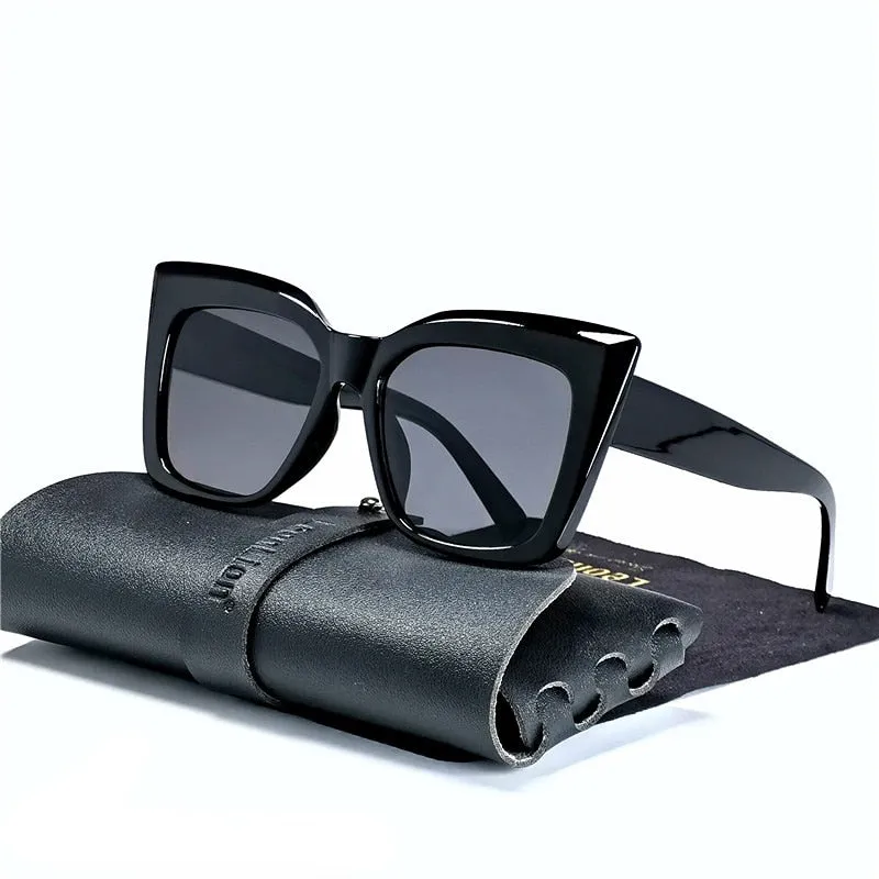 LeonLion Leopard Cateye Sunglasses Women Retro Eyewear Shades for Women Wholesale Luxury Square Oversized Glasses Gafas De Sol