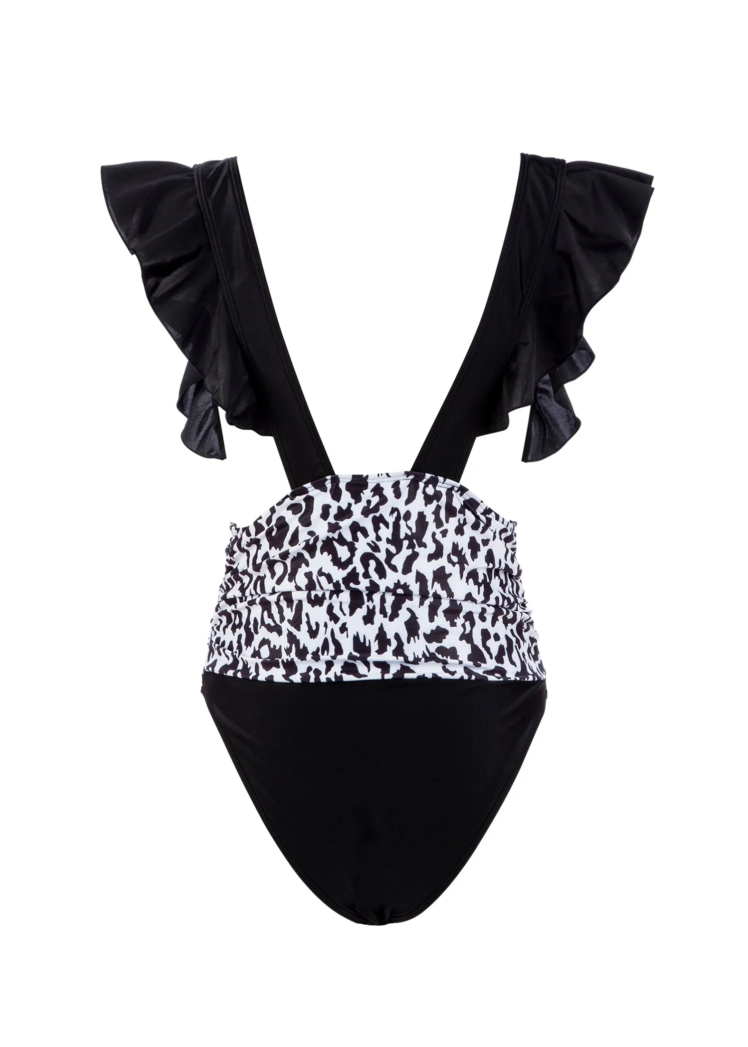 Leopard Print Deep V One Piece Swimsuit