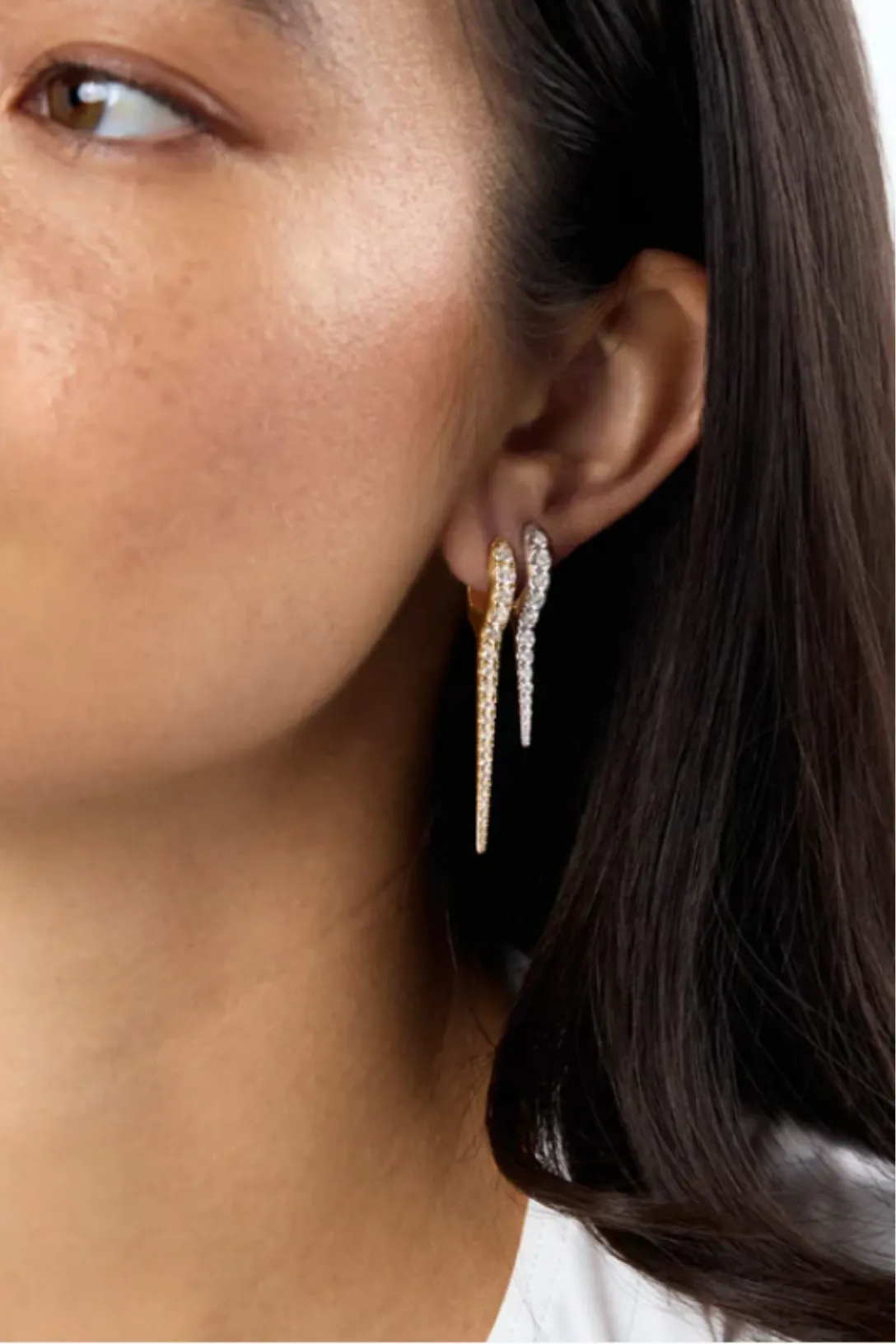Lola Needle Earrings Medium | Diamonds