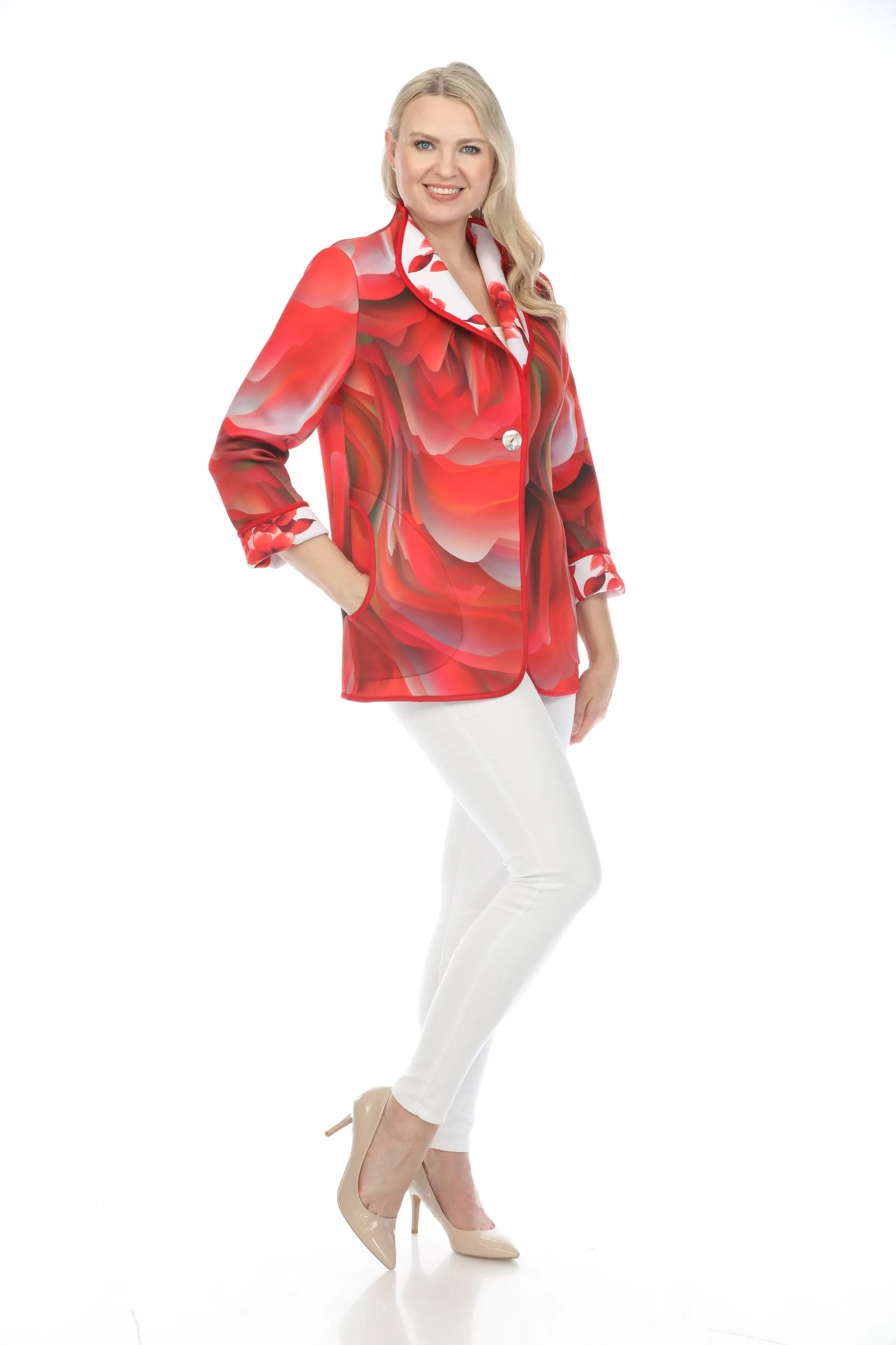 Long Jacket Tropical Flower Red 1051TFR