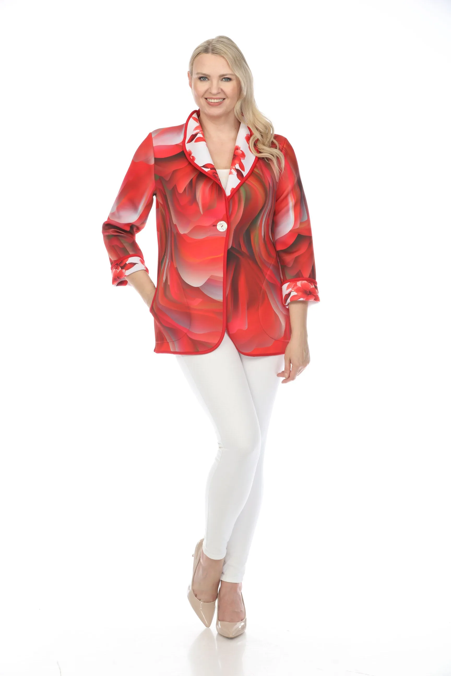 Long Jacket Tropical Flower Red 1051TFR