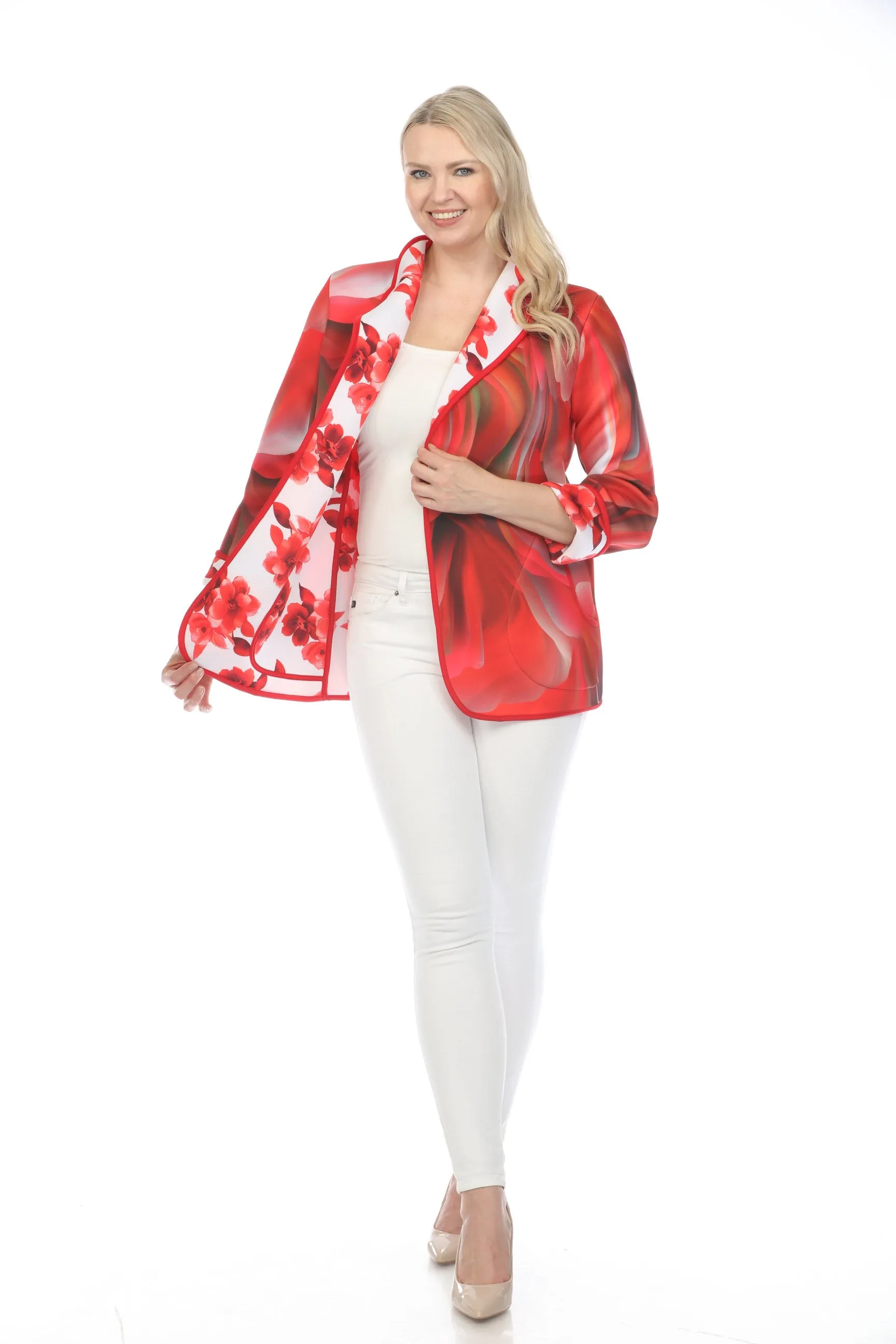 Long Jacket Tropical Flower Red 1051TFR
