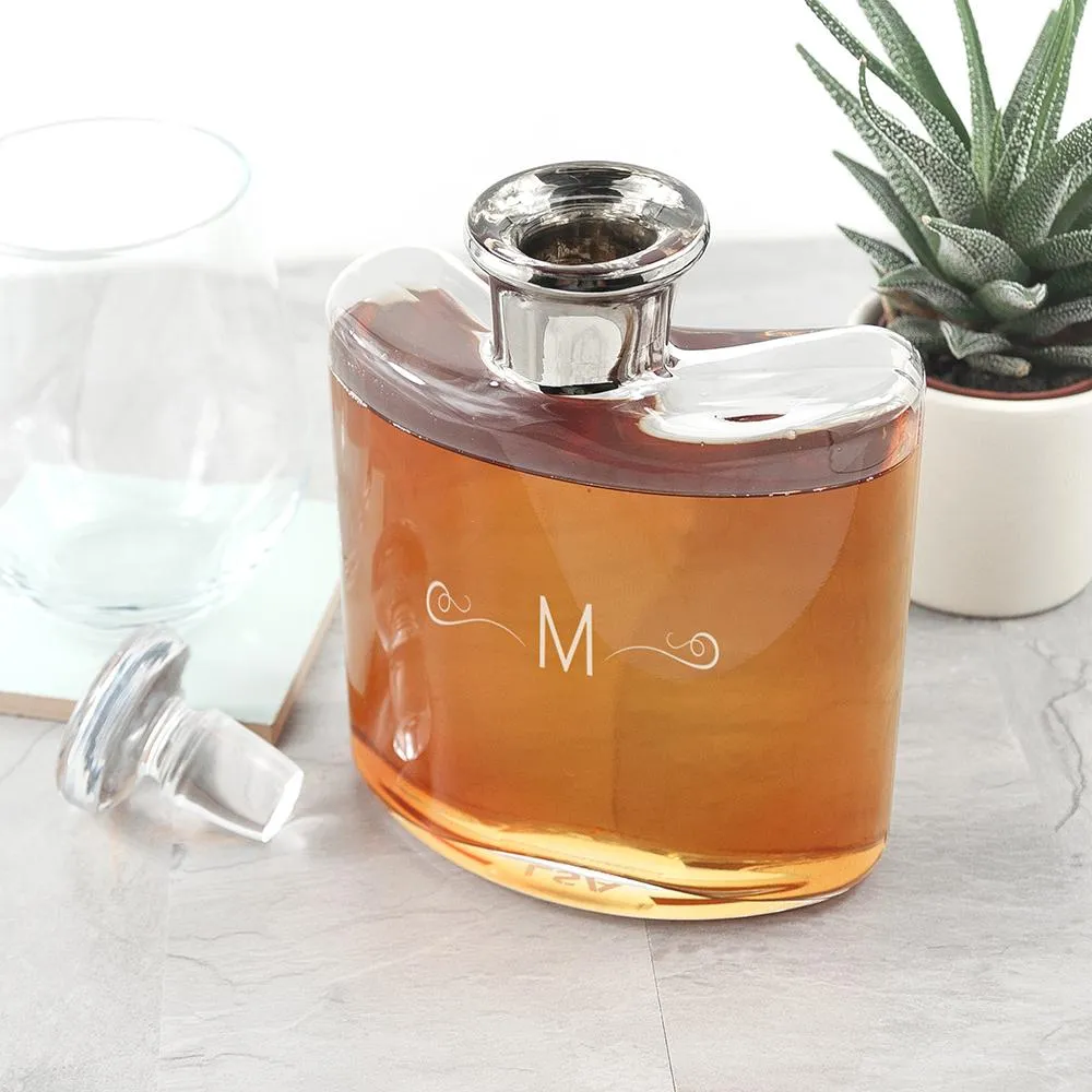 LSA Monogrammed Platinum Necked Decanter