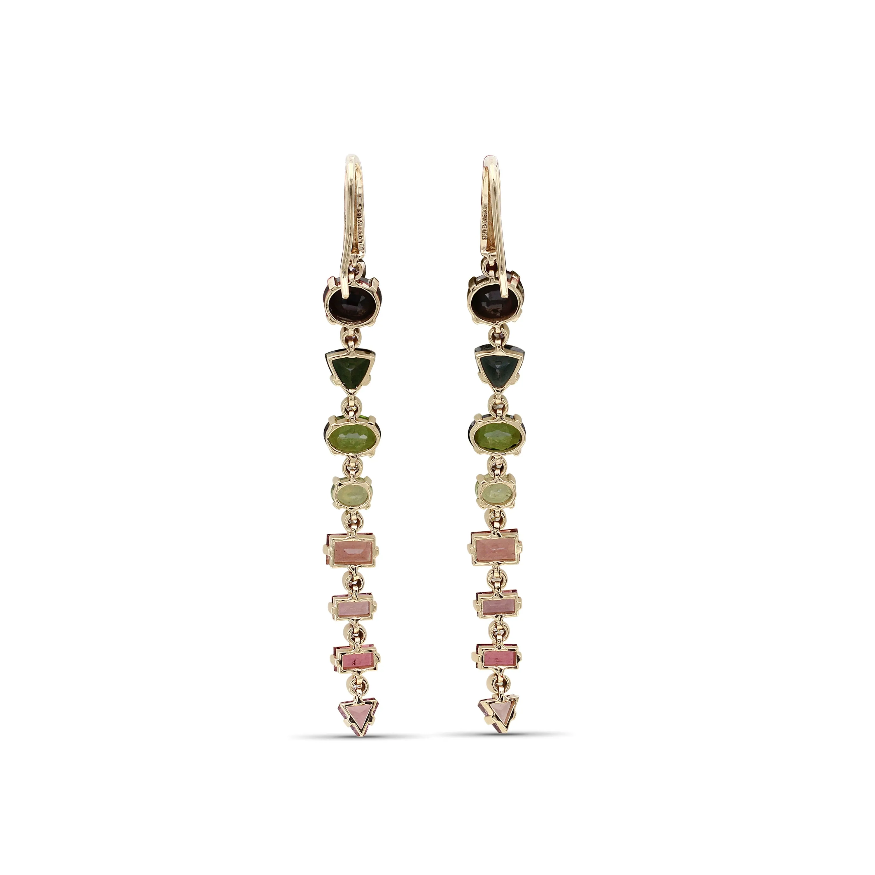 Luxury Tourmaline 10.2ct and Diamond 0.35ct Earring in 18K Gold