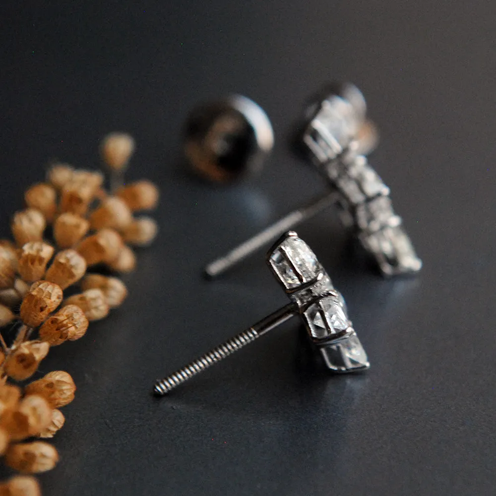 Magnificent Pear Diamond Cluster Ear Clips