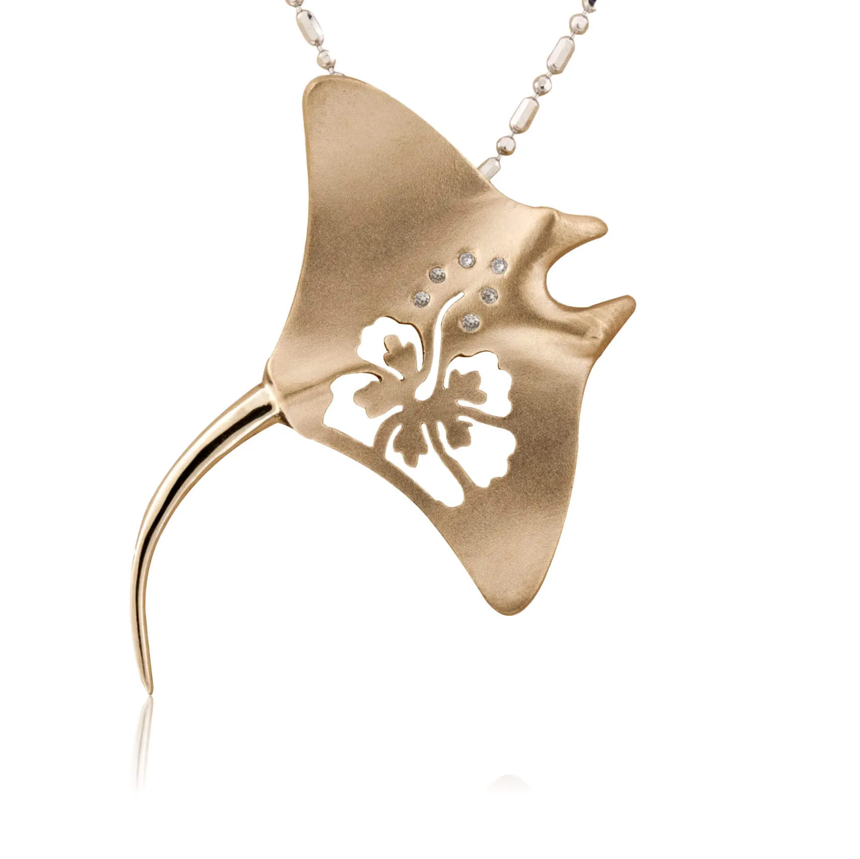 Manta Ray Hibiscus Pendant Small