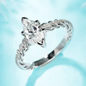 Marquise Cut GIA Diamond Engagement Weave Ring
