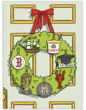 Massachusetts Wreath Holiday Card