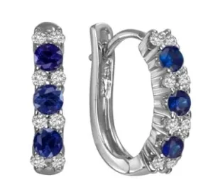 Max Strauss White Gold Diamond Sapphire Earrings