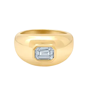 Medium Balloon Ring with Baguette Diamond