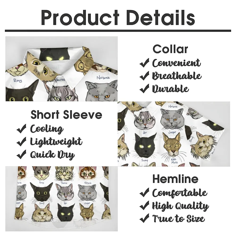 Men's Cat 3D Print Casual Short Sleeve Shirt 2405002335