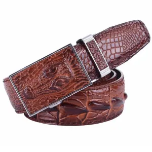 Men's Crocodile Design Automatic Buckle