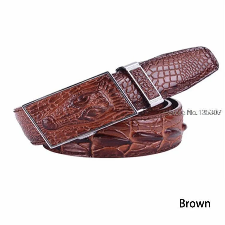 Men's Crocodile Design Automatic Buckle