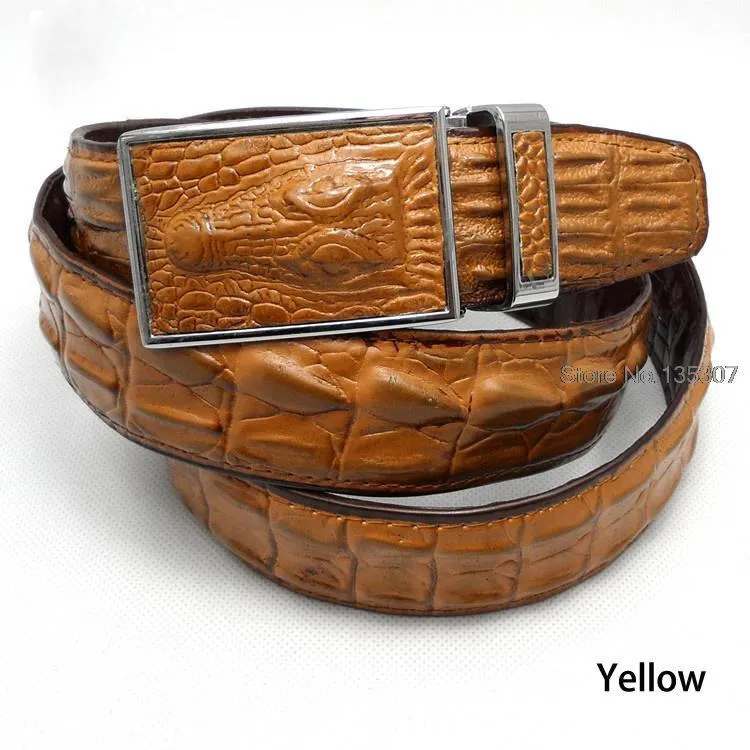 Men's Crocodile Design Automatic Buckle