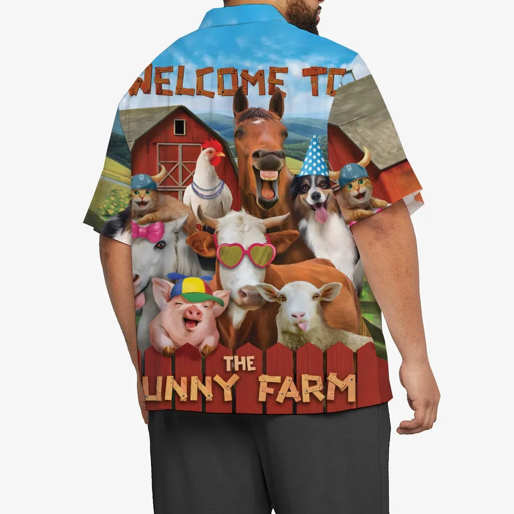 Men's Fun Farm Casual Short Sleeve Shirt 2403000423