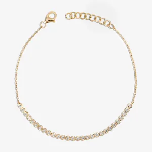 Mini Crown Set Diamond Tennis Bracelet