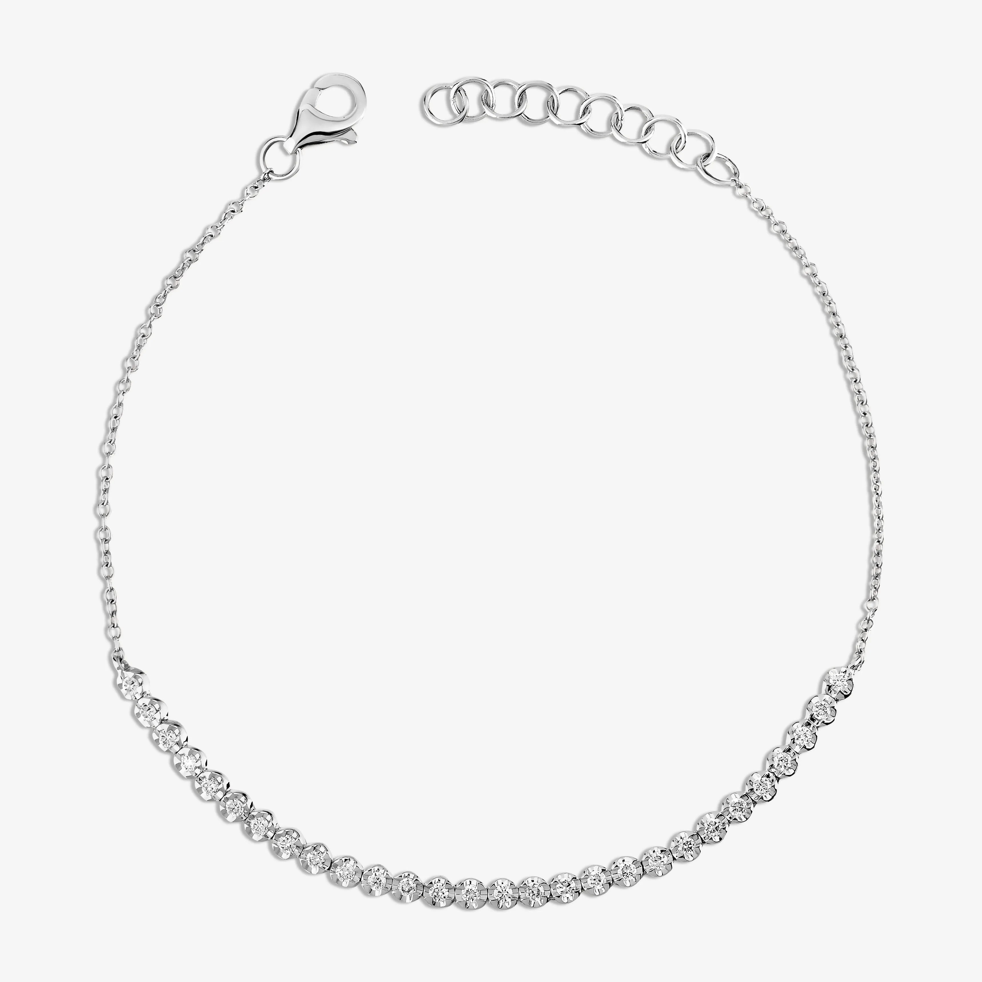 Mini Crown Set Diamond Tennis Bracelet
