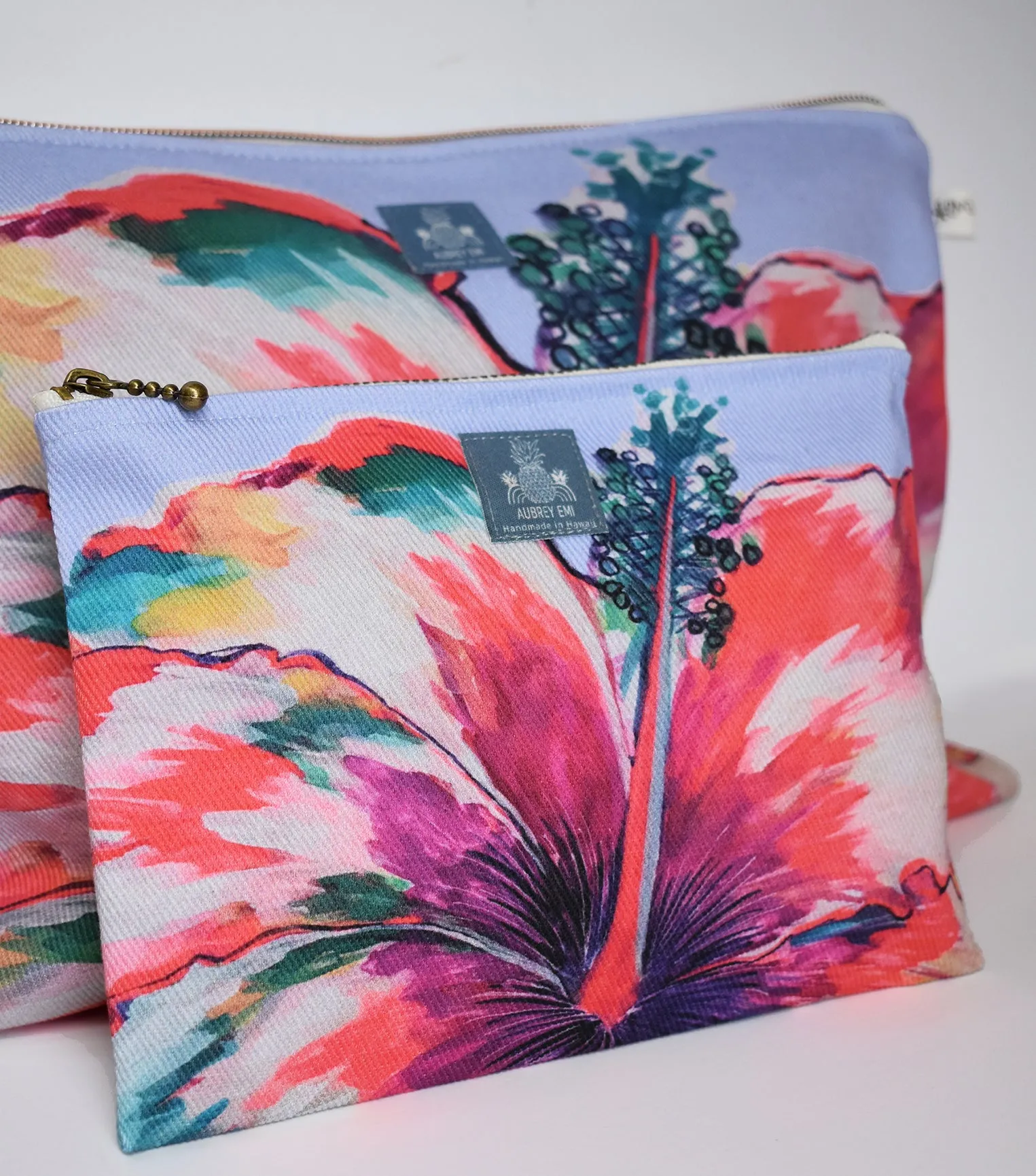 Mirror Hibiscus Medium Pouch