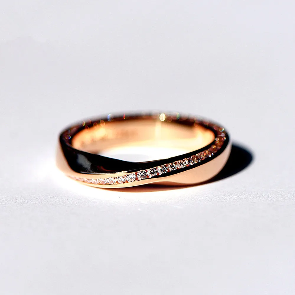 Mobius Strip Diamond Eternity Wide Band