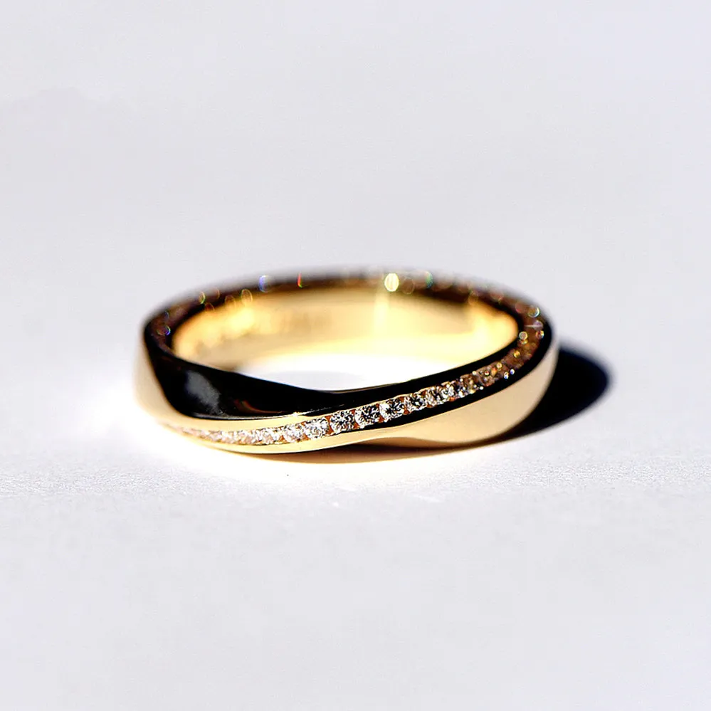 Mobius Strip Diamond Eternity Wide Band