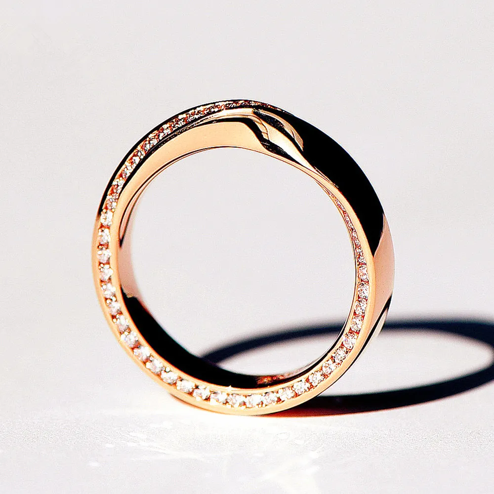 Mobius Strip Diamond Eternity Wide Band